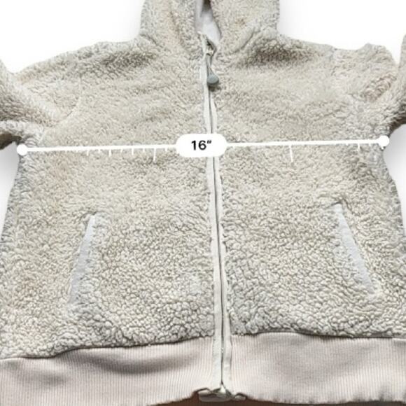 Athleta Girl So‎ Snug Cream Long Sleeve Sherpa Jacket w/ Thumbholes Size L Girls - Picture 10 of 11
